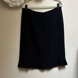 Le Suit Black Pencil Skirt with Pleated Hem